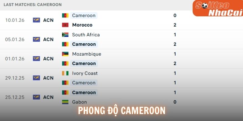 Phong độ Cameroon