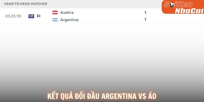 Lịch sử đối đầu Argentina vs Áo
