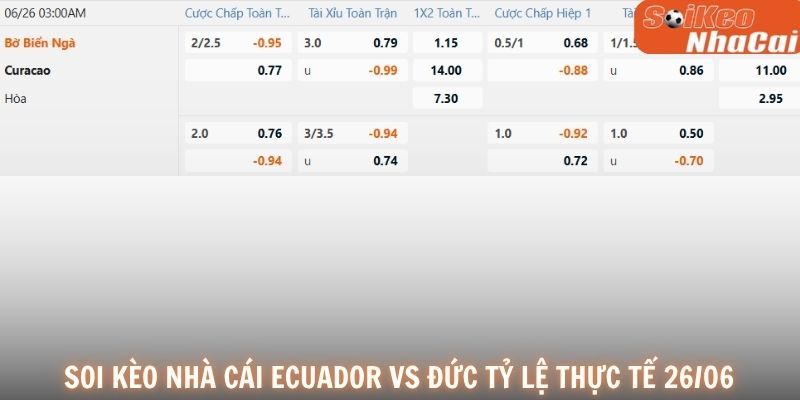 Soi kèo nhà cái Ecuador vs Đức tỷ lệ thực tế 26/06