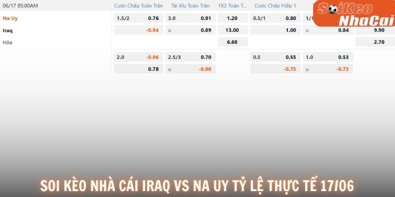 Soi kèo nhà cái Iraq vs Na Uy tỷ lệ thực tế 17/06