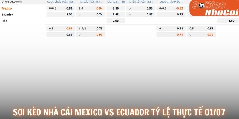 Soi kèo nhà cái Mexico vs Ecuador tỷ lệ thực tế